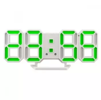 Часы настольные Perfeo LUMINOUS 2 белый/зеленый (PF-B4922)