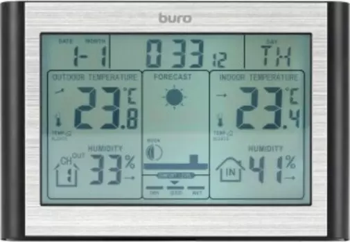 Цифровая метеостанция Buro BU-WSH114-LIGHT серебристый
