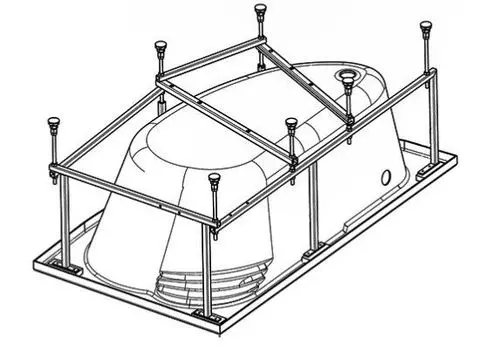 Для ванны Santek ЭДЕРА монтажный комплект 170х110см (рама, слив-перелив с сифоном, крепеж к стене, крепеж панели) (WH112426)
