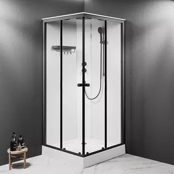 Душевая кабина Am.Pm X-Joy Square W94C-403-090BT (90x90, профиль мат.черный, стекло прозрачное)
