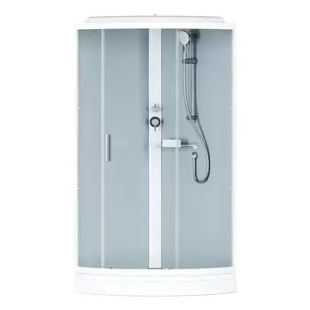 Душевая кабина Am.Pm X-Joy W88C-401-090WT 90x90, 1/4 круга, профиль белый, стекло прозрачное