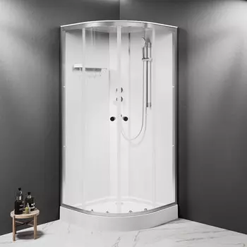 Душевая кабина Am.Pm X-Joy W94C-401-090MT (90x90, 1/4 круга, профиль мат.хром, стекло прозрачное)