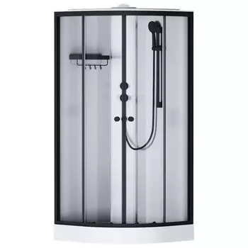 Душевая кабина Am.Pm X-Joy W94C-401-090BT (90x90, 1/4 круга, профиль мат.черный, стекло прозрачное)