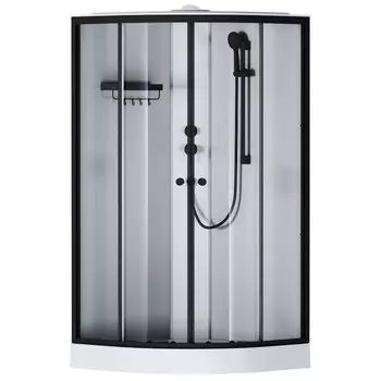 Душевая кабина Am.Pm X-Joy W94C-401-100BT (100x100, 1/4 круга, профиль мат.черный, стекло прозрачное)