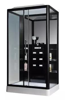 Душевая кабина Loranto CS 127-3A L 90*120*215см черная (левая), раздвижная дверь справа налево (CS00035775)