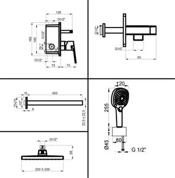 Душевая система Azario TREYA хром (AZ-15680721)