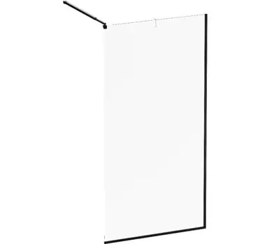 Душевая стенка Am.Pm Func W84WI-100-F1-BTE (100x200, стекло прозр., профиль черный)