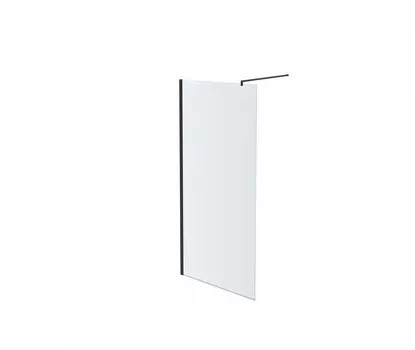 Душевая стенка Aquatek AQ WIW 11020BL (1100x2000 Walk in с держателем профиль черный, стекло прозрачное)