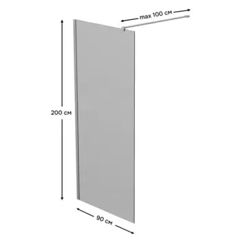 Душевая стенка Reflexion RX20090TCR-20 (Walk in 200x90см, стекло тонированное)
