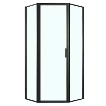 Душевое ограждение Azario RICHMOND 900х900х2000, 5-угольный, без поддона, профиль черный (AZ-NAG3231 900 Black)