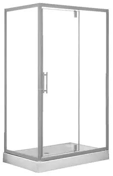 Душевое ограждение Loranto CS-6128C 120*80*200см R/L с низким поддоном 13см, прозрачное закаленное стекло 6мм, профиль хром