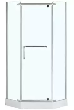 Душевое ограждение Loranto CS-816S B (GRAY) 90*90*200см с низким поддоном 13см, серое закаленное стекло 6мм, профиль сатин (2 коробки)