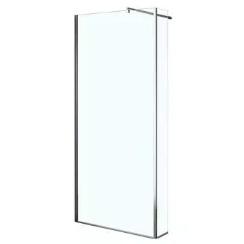 Душевое ограждение Loranto CS-L801 140*195см Walk-in, доп.створка 20см, регулируемый кронштейн 80-100, прозрачное стекло 6мм, профиль хром
