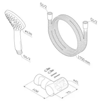 Душевой гарнитур Am.Pm Gem F0119000 хром