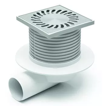Душевой трап Azario D50(боковой слив) с нерж.решеткой 12,2х12,2см (AZ-425 X L)