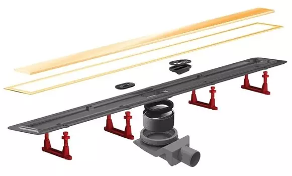 Душевой трап Pestan Confluo Premium Black Glass Line 650 Gold (13100116)