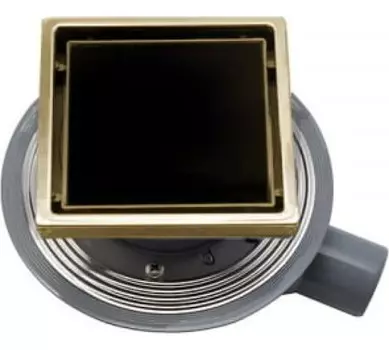 Душевой трап Pestan Confluo Standard 15х15 Black Glass Gold (13000152)
