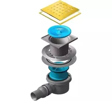 Душевой трап Pestan Confluo Standard 15х15 Drops Gold (13000132)