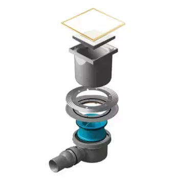 Душевой трап Pestan Confluo Standard 15х15 White Glass Gold (13000156)