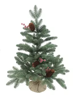 Ель искусственная Beatrees Декоративная зеленая с шишками и ягодами в мешке 0,6м (1036060)