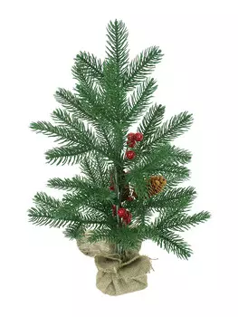 Ель искусственная Beatrees Декоративная зеленая с шишками и ягодами в мешке 0,45м (1036045)