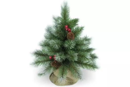 Ель искусственная Beatrees Ice Tiffany зеленая заснеженная с шишками и ягодами 0,45м (1020745)