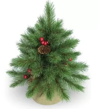 Ель искусственная Beatrees Tiffany зеленая с инеем шишками и ягодами 0,45м (1020645)