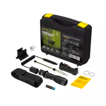 Фонарь ручной Armytek Dobermann Hunting Kit черный/белый (F02004C)