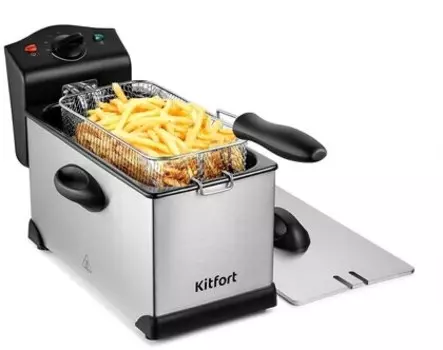 Фритюрница Kitfort KT-4051 серебристый/черный