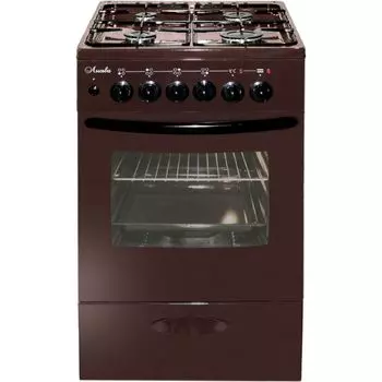 Газовая плита Лысьва ЭГ 404 МС-2у коричневый (без крышки) реш.чугун