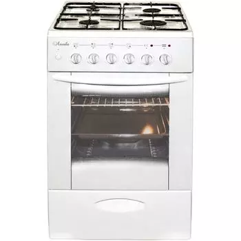 Газовая плита Лысьва ЭГ 404 МС-2у белый (стеклянная крышка) реш.чугун