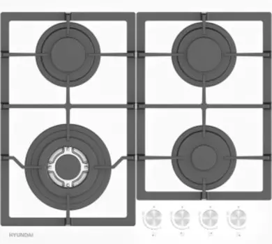 Газовая варочная панель Hyundai HHG 6436 WG