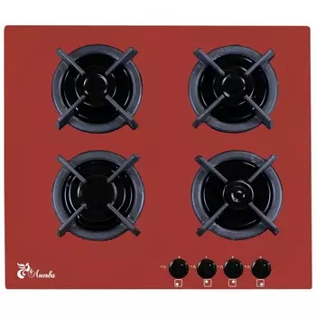 Газовая варочная панель Лысьва GR0400G00 красная (ПГВ 41 К)