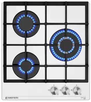 Газовая варочная панель Meferi MGH453WH GLASS POWER
