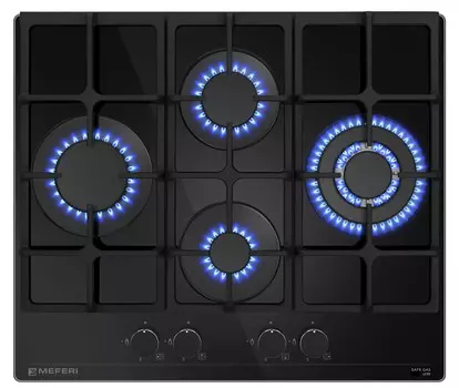 Газовая варочная панель Meferi MGH604BK GLASS ULTRA