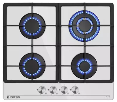 Газовая варочная панель Meferi MGH604WH GLASS POWER