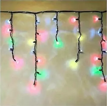 Гирлянда Funray Бахрома SIC-120M уличная 3.0х0.7м,120 ламп,мульти,черн.шн.1.5м