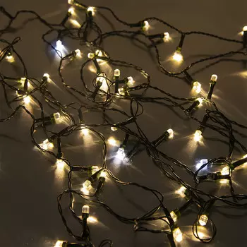 Гирлянда Funray Рисовая RL-150WW 15м, 150LED, хол.белый+тепл.белый, темно-зеленый шнур 1,5м