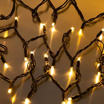 Гирлянда Funray Рисовая SE-RICE-10100WW уличная, 10M, 100LED,тепл.белый, черный шнур1,5м