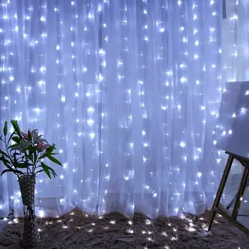 Гирлянда Эра ЕNIGW-320W Занавес 8 режимов 3х2м холодный белый (Б0051874)