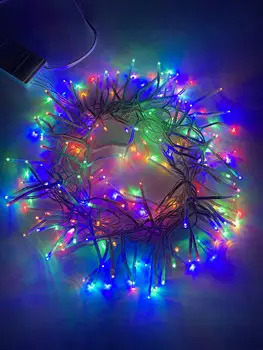 Гирлянда Эра ENIN WM LED Мишура 3.9м белый провод, мультиколор, 220V (Б0047972)