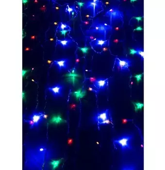 Гирлянда Космос Дождь 1,5x1,5м, 144LED, RGB, прозрачн. провод, 8 реж. (KOC CUR-V106)