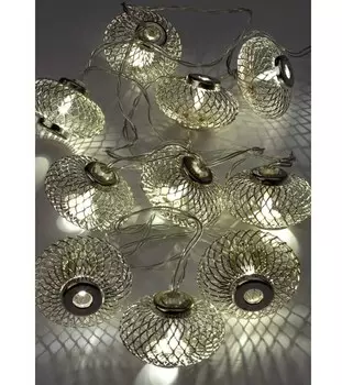 Гирлянда Космос Фонарики лофт метал. сереб диаметр 5x3см 10LED (KOC GIR-B120)