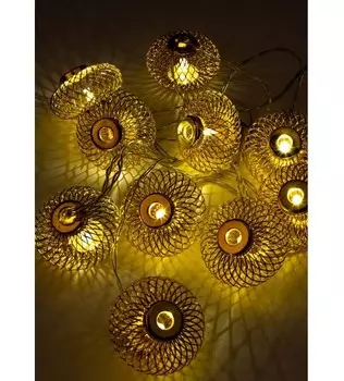 Гирлянда Космос Фонарики лофт метал. золот диаметр 5x3см 10LED (KOC GIR-B121)