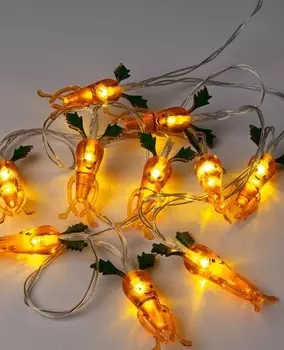 Гирлянда Космос Морковки 1,35м световая часть+0,3м (KOC GIR-B102)