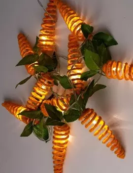 Гирлянда Космос Морковки спираль 12x4см 1,8м световая часть+0,3м (KOC GIR-B101)