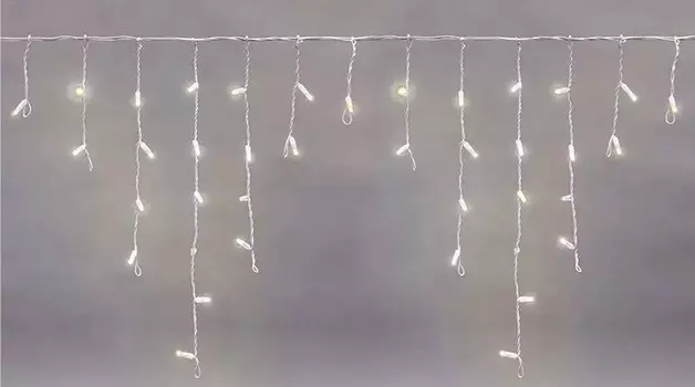 Гирлянда Neon-Night Айсикл (бахрома) 4,8x0,6м, белый ПВХ, 152LED тепло белые (255-138-6)