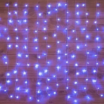 Гирлянда Neon-Night Дождь (занавес) 1,5x1м, прозрачный ПВХ, 96LED синие (235-023)