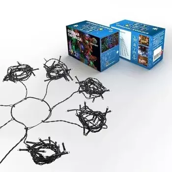 Гирлянда Neon-Night Елочная гирлянда с кольцом, 7 нитей по 1,5м, мультиколор (235-079)