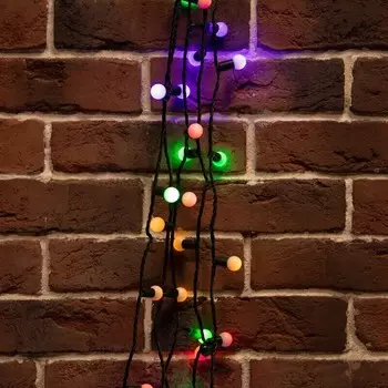 Гирлянда Neon-Night Мультишарики d17,5мм 10м 80LED МУЛЬТИ, черный ПВХ (303-509-6)